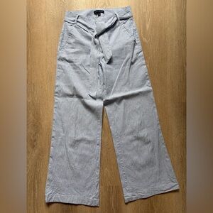 Blue and white striped cotton trousers